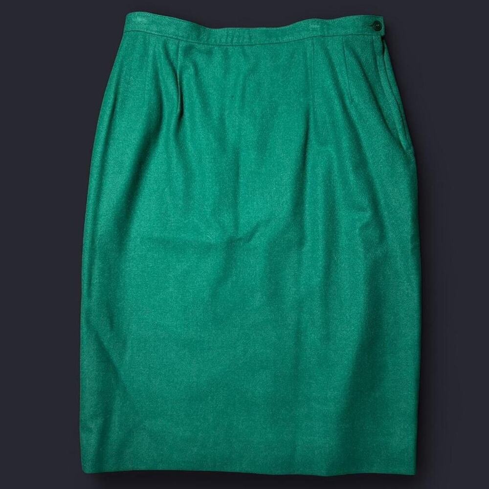 Vintage Pendleton Green High Waisted Wool Pencil Skirt